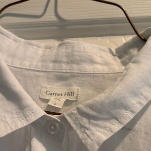Garnet Hill women's White Casual linen tunic